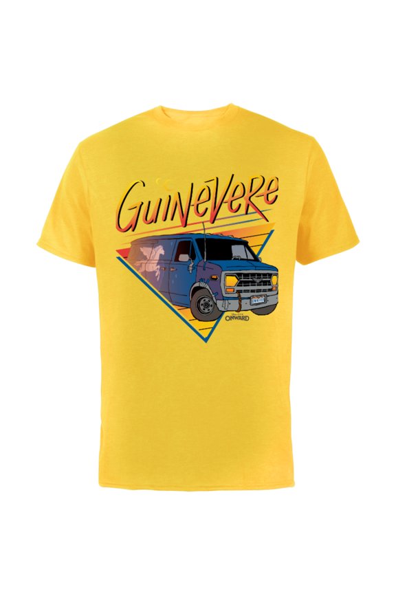 Disney PIXAR Onward Van Guinevere T-Shirt - Short Sleeve Cotton T-Shirt for Adults - Customized-Yellow