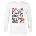 thumbnail image 1 of Disney PIXAR Positive, Kind, Excited, Brave & Fearless - Long Sleeve T-Shirt for Men - Customized-White, 1 of 5