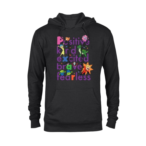 Disney PIXAR Positive, Kind, Excited, Brave & Fearless - Pullover Hoodie for Adults - Customized-Black