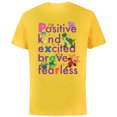 thumbnail image 1 of Disney PIXAR Positive, Kind, Excited, Brave & Fearless - Short Sleeve Cotton T-Shirt for Adults - Customized-Yellow, 1 of 5