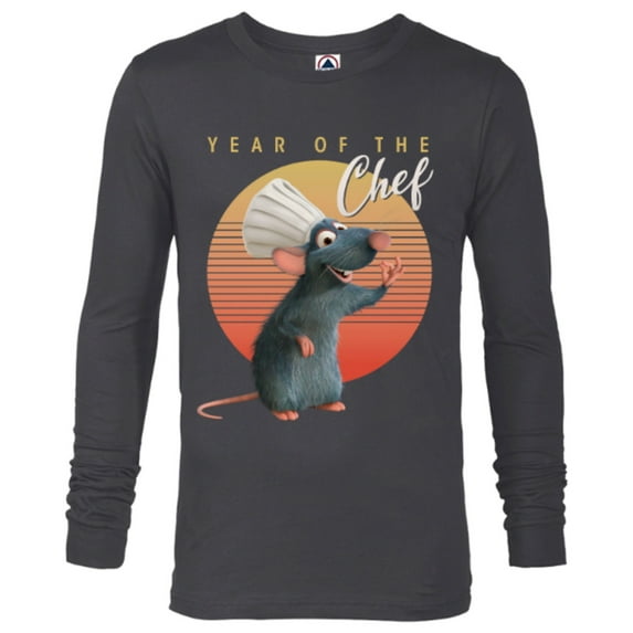 Disney PIXAR Ratatouille Remi Year of the Chef T-Shirt - Long Sleeve T-Shirt for Men - Customized-Charcoal Heather