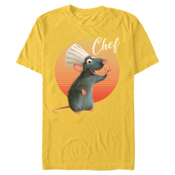 Disney PIXAR Ratatouille Remi Year of the Chef T-Shirt- Short Sleeve Blended T-Shirt for Adults - Customized-Yellow