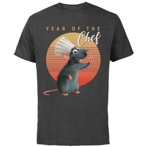 Disney PIXAR Ratatouille Remi Year of the Chef T-Shirt - Short Sleeve Cotton T-Shirt for Adults - Customized-Charcoal