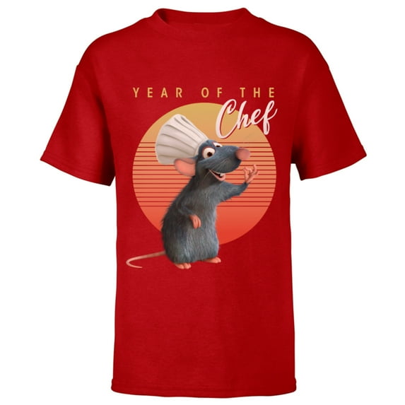 Disney PIXAR Ratatouille Remi Year of the Chef T-Shirt - Short Sleeve T-Shirt for Kids - Customized-Red