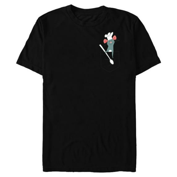Disney PIXAR Ratatouille Remy Small Pocket Chef - Short Sleeve Blended T-Shirt for Adults - Customized-Black Snow Heather