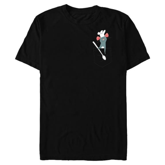 Disney PIXAR Ratatouille Remy Small Pocket Chef - Short Sleeve Blended T-Shirt for Adults - Customized-Black Snow Heather