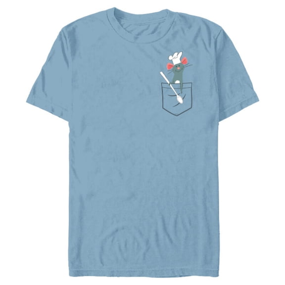 Disney PIXAR Ratatouille Remy Small Pocket Chef - Short Sleeve Blended T-Shirt for Adults - Customized-Celadon Snow Heather
