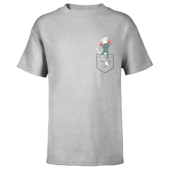 Disney PIXAR Ratatouille Remy Small Pocket Chef - Short Sleeve T-Shirt for Kids - Customized-Athletic Heather