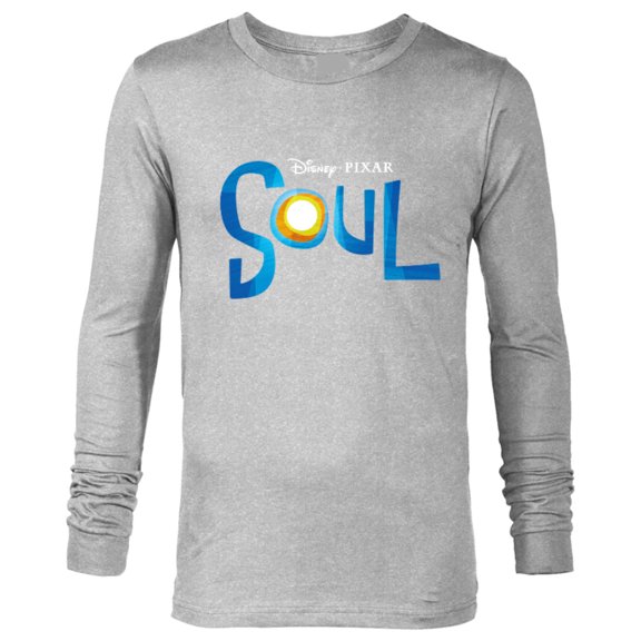 Disney PIXAR Soul Movie Logo Black T-Shirt - Long Sleeve T-Shirt for Men - Customized-Athletic Heather