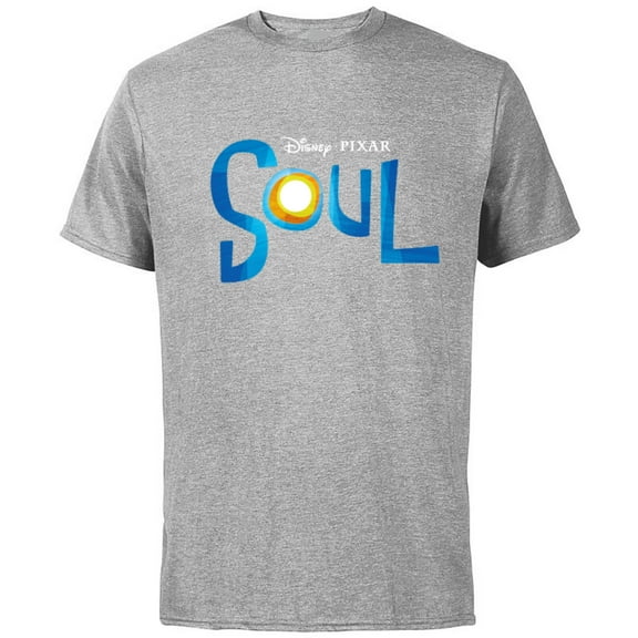 Disney PIXAR Soul Movie Logo Black T-Shirt - Short Sleeve Cotton T-Shirt for Adults - Customized-Athletic Heather