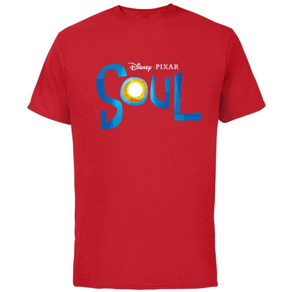 Disney PIXAR Soul Movie Logo Black T-Shirt - Short Sleeve Cotton T-Shirt for Adults - Customized-Red