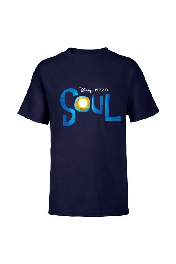 Disney PIXAR Soul Movie Logo Black T-Shirt - Short Sleeve T-Shirt for Kids - Customized-Navy