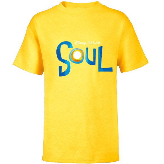 Disney PIXAR Soul Movie Logo Black T-Shirt - Short Sleeve T-Shirt for Kids - Customized-Yellow