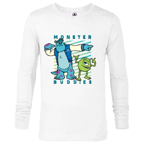 Disney PIXAR Sulley and Mike Wazowski Monster Buddies T-Shirt - Long Sleeve T-Shirt for Men - Customized-White