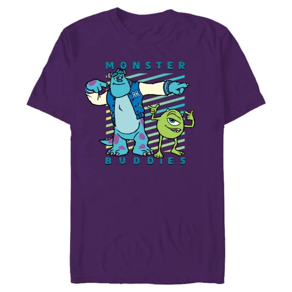 Disney PIXAR Sulley and Mike Wazowski Monster Buddies T-Shirt- Short Sleeve Blended T-Shirt for Adults - Customized-Purple
