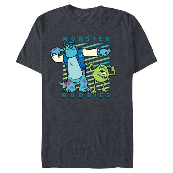 Disney PIXAR Sulley and Mike Wazowski Monster Buddies T-Shirt- Short Sleeve Blended T-Shirt for Adults - Customized-Navy Heather