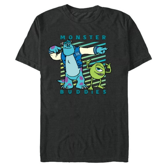 Disney PIXAR Sulley and Mike Wazowski Monster Buddies T-Shirt- Short Sleeve Blended T-Shirt for Adults - Customized-Dark Heather