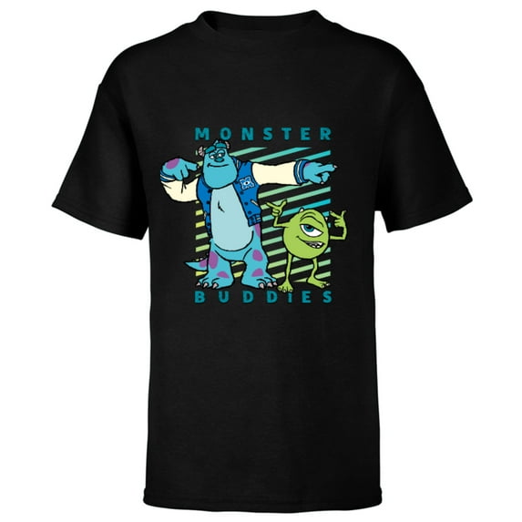 Disney PIXAR Sulley and Mike Wazowski Monster Buddies T-Shirt - Short Sleeve T-Shirt for Kids - Customized-Black