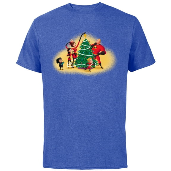 Disney PIXAR The Incredibles Holiday Decorating - Short Sleeve Cotton T-Shirt for Adults - Customized-Royal Heather