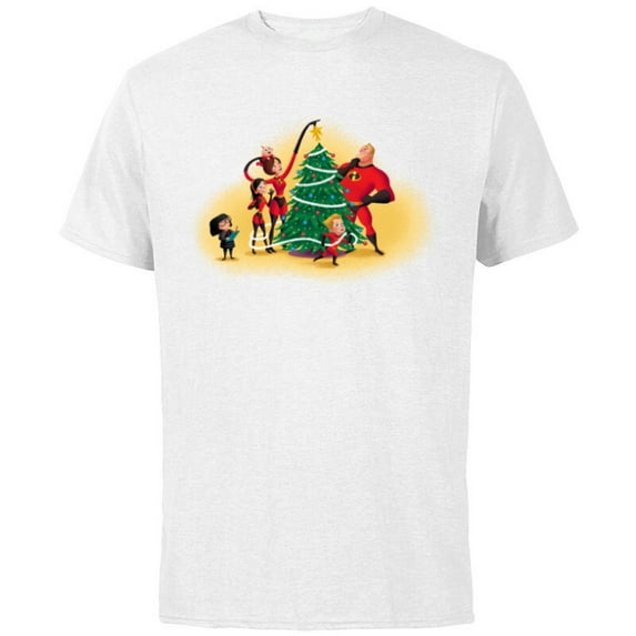 Disney PIXAR The Incredibles Holiday Decorating - Short Sleeve Cotton T-Shirt for Adults - Customized-White