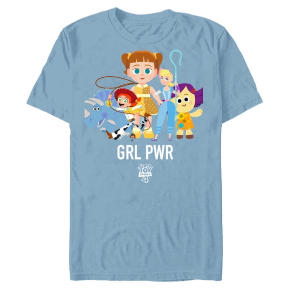 Disney PIXAR Toy Story 4 GRL PWR Stylized T-Shirt- Short Sleeve Blended T-Shirt for Adults - Customized-Celadon Snow Heather