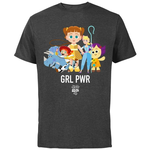 Disney PIXAR Toy Story 4 GRL PWR Stylized T-Shirt - Short Sleeve Cotton T-Shirt for Adults - Customized-Charcoal Heather