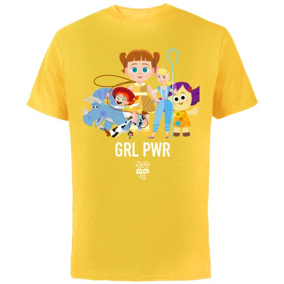 Disney PIXAR Toy Story 4 GRL PWR Stylized T-Shirt - Short Sleeve Cotton T-Shirt for Adults - Customized-Yellow