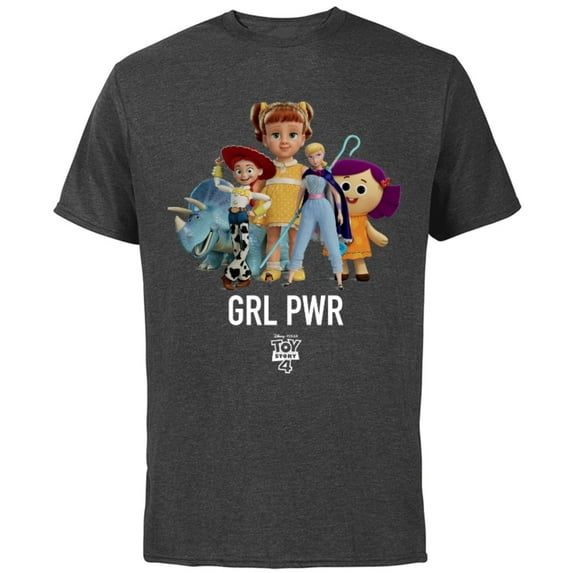 Disney PIXAR Toy Story 4 GRL PWR T-Shirt - Short Sleeve Cotton T-Shirt for Adults - Customized-Charcoal Heather