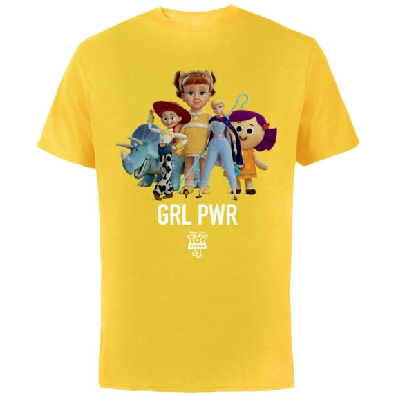 Disney PIXAR Toy Story 4 GRL PWR T-Shirt - Short Sleeve Cotton T-Shirt for Adults - Customized-Yellow