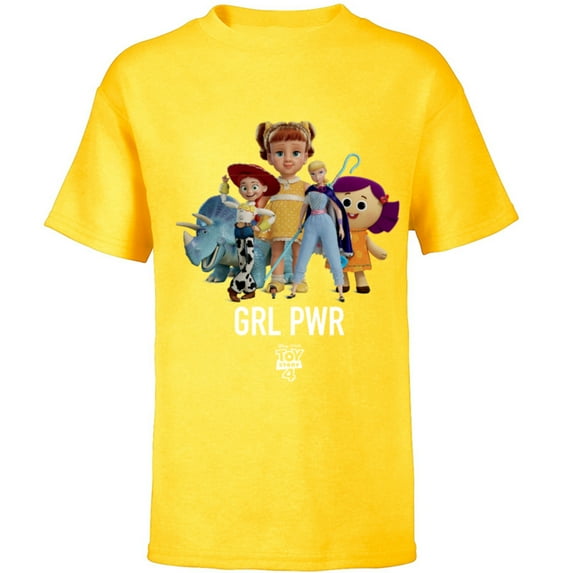 Disney PIXAR Toy Story 4 GRL PWR T-Shirt - Short Sleeve T-Shirt for Kids - Customized-Yellow