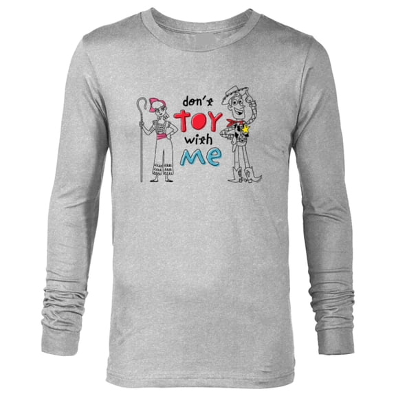 Disney PIXAR Toy Story 4 Woody & Bo Peep Don’t Toy with Me - Long Sleeve T-Shirt for Men - Customized-Athletic Heather