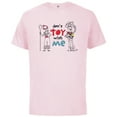 thumbnail image 1 of Disney PIXAR Toy Story 4 Woody & Bo Peep Don’t Toy with Me - Short Sleeve Cotton T-Shirt for Adults - Customized-Soft Pink, 1 of 5