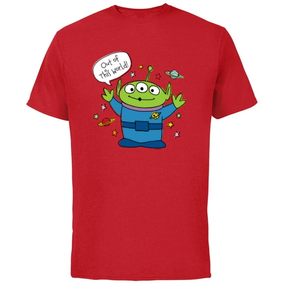 Disney PIXAR Toy Story Aliens Out of this World - Short Sleeve Cotton T-Shirt for Adults - Customized-Red