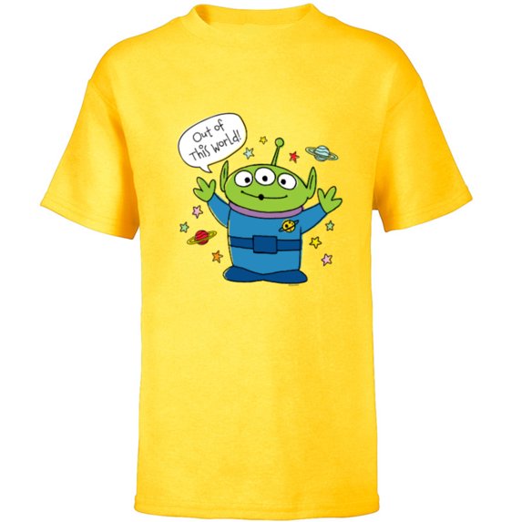Disney PIXAR Toy Story Aliens Out of this World - Short Sleeve T-Shirt for Kids - Customized-Yellow