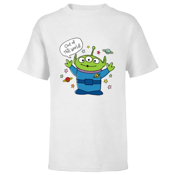 Disney PIXAR Toy Story Aliens Out of this World - Short Sleeve T-Shirt for Kids - Customized-White