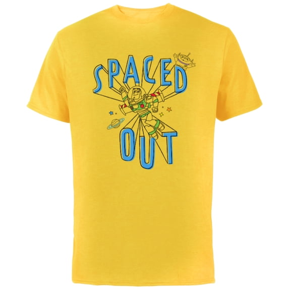 Disney PIXAR Toy Story Buzz Lightyear Spaced Out Aliens - Short Sleeve Cotton T-Shirt for Adults - Customized-Yellow