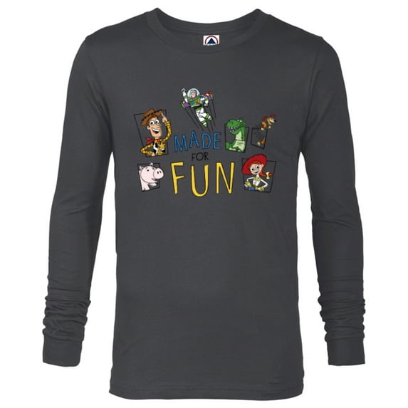Disney PIXAR Toy Story Crew Made for Fun - Long Sleeve T-Shirt for Men - Customized-Charcoal Heather