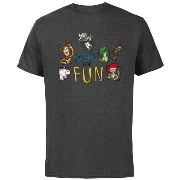 Disney PIXAR Toy Story Crew Made for Fun - Short Sleeve Cotton T-Shirt for Adults - Customized-Charcoal