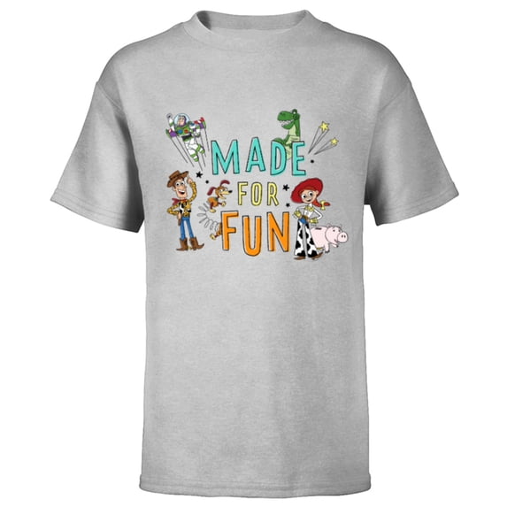 Disney PIXAR Toy Story Crew Made for Fun - Short Sleeve T-Shirt for Kids - Customized-Athletic Heather