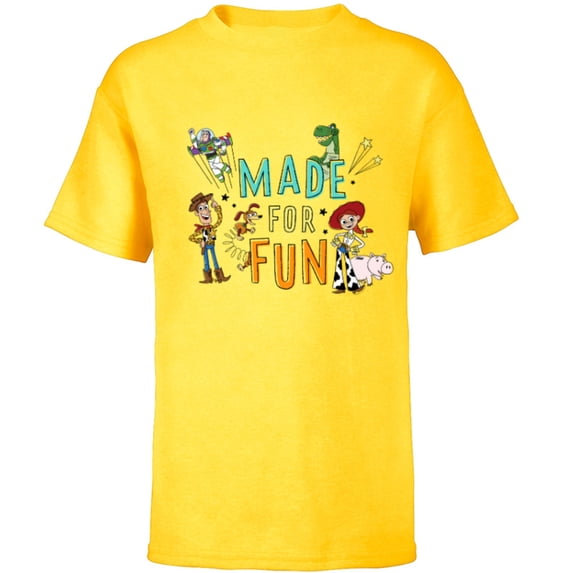 Disney PIXAR Toy Story Crew Made for Fun - Short Sleeve T-Shirt for Kids - Customized-Yellow