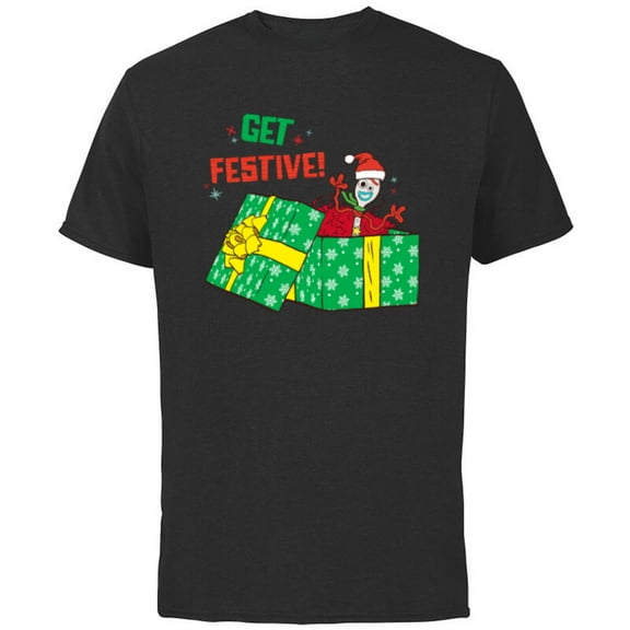 Disney PIXAR Toy Story Forky Get Festive! Holiday Gift - Short Sleeve Cotton T-Shirt for Adults - Customized-Black