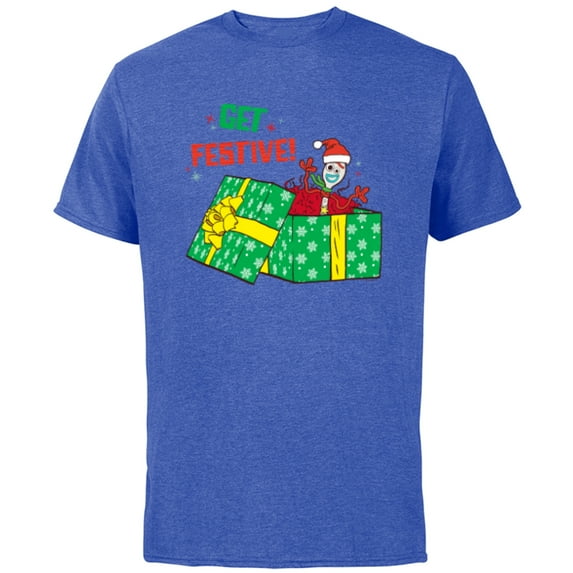 Disney PIXAR Toy Story Forky Get Festive! Holiday Gift - Short Sleeve Cotton T-Shirt for Adults - Customized-Royal Heather