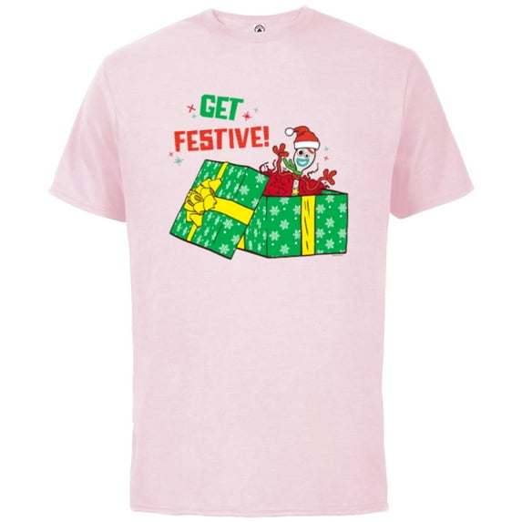 Disney PIXAR Toy Story Forky Get Festive! Holiday Gift - Short Sleeve Cotton T-Shirt for Adults - Customized-Soft Pink