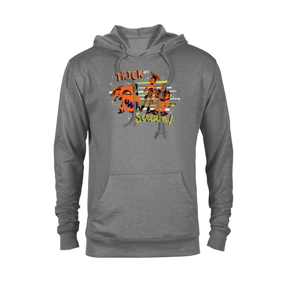 Disney PIXAR Toy Story Hallo-Scream Woody, Jesse & Buzz - Pullover Hoodie for Adults - Customized-Graphite Heather