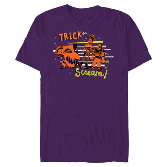 Disney PIXAR Toy Story Hallo-Scream Woody, Jesse & Buzz - Short Sleeve Blended T-Shirt for Adults - Customized-Berry Snow Heather