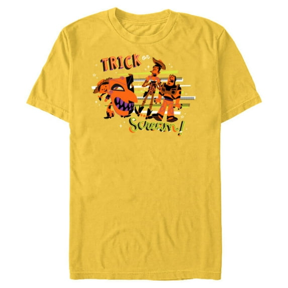 Disney PIXAR Toy Story Hallo-Scream Woody, Jesse & Buzz - Short Sleeve Blended T-Shirt for Adults - Customized-Putty Snow Heather