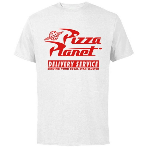 Disney PIXAR Toy Story Pizza Planet Delivery Service White - Short Sleeve Cotton T-Shirt for Adults - Customized-White