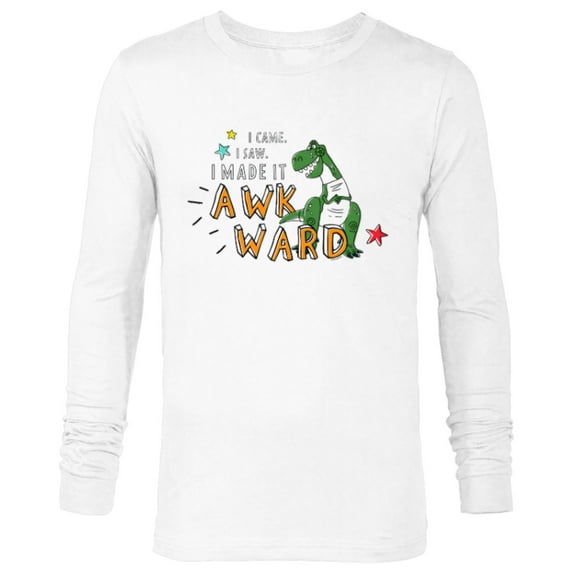 Disney PIXAR Toy Story Rex I Came, I Saw, I Made it Awkward - Long Sleeve T-Shirt for Men - Customized-White