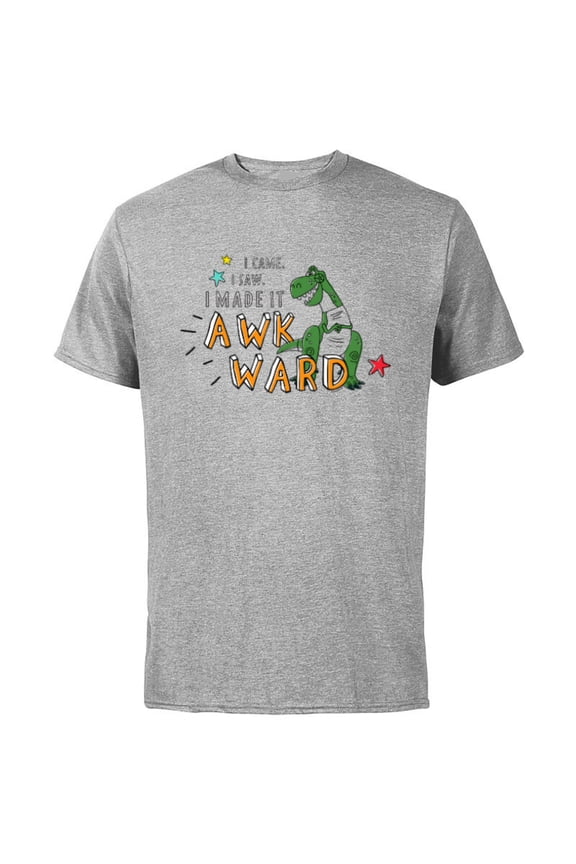 Disney PIXAR Toy Story Rex I Came, I Saw, I Made it Awkward - Short Sleeve Cotton T-Shirt for Adults - Customized-Athletic Heather