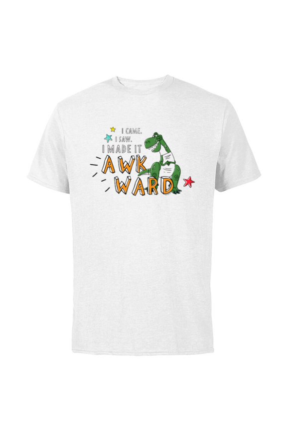 Toy Story Rex I Came, I Saw, I Made it Awkward - Short Sleeve Cotton T-Shirt for Adults - Customized-White
